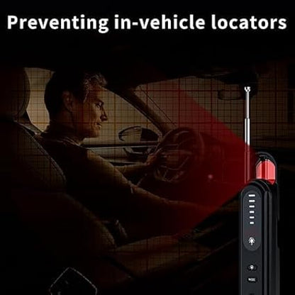 Anti-Spy Hidden Camera Detector 6-in-1, GPS Tracker & Bug Detector, RF Signal Scanner, Rechargeable Privacy Protector for Travel, Hotel, Home, Office & Car (Black)