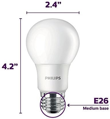 Philips LED Non-Dimmable A19 Frosted Light Bulb: 800-Lumen, 2700-Kelvin, 8.5-Watt (60-Watt Equivalent), E26 Base, Soft White, 12-Pack