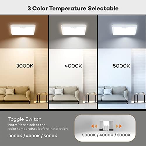 Annaror 2Pack 12in Motion Sensor Ceiling Light Wired with 3 Timer White