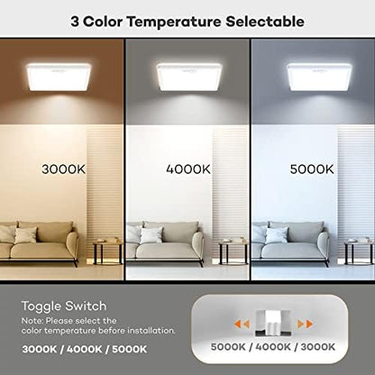 Annaror 2Pack 12in Motion Sensor Ceiling Light Wired with 3 Timer White