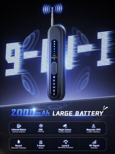 9-in-1 AI Hidden Camera Detector,RF Detector,GPS Detector,Anti Spy Detector