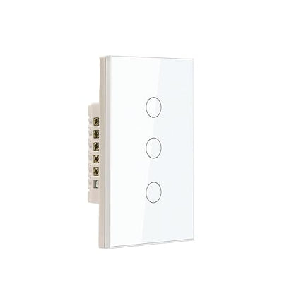 WiFi Smart Light Switch 4.65 X 2.83 X 1.34 Inches,3-Button,2.4GHz Wi-Fi Touch Switch,Neutral Wire Required,Work with Smart Life/Tuya App and Alexa,White