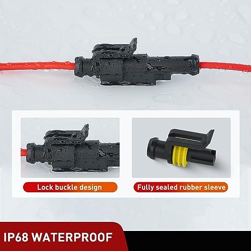 Nilight 120PCS 1 Pin Electrical Connector ‎Plug with Male Female Terminals