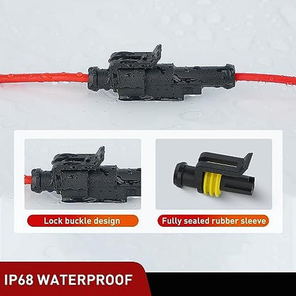 Nilight 120PCS 1 Pin Electrical Connector ‎Plug with Male Female Terminals