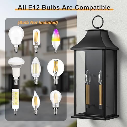 20.6" Large Dusk to Dawn Outdoor Wall Light, Modern Porch Lights