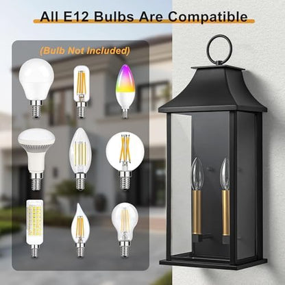 20.6" Large Dusk to Dawn Outdoor Wall Light, Modern Porch Lights