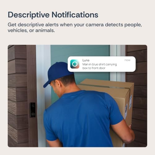 Luna Video Doorbell Camera, 4MP 180° Wide View, Dual-Band WiFi & Chime