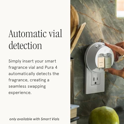 Pura - Smart Home Fragrance Device Starter Set - Pura 4 - Scent Diffuser for Home - Includes Fragrance Aroma Diffuser - Square Box, Yuzu Citron and White Tea No. 1 Scent Refills