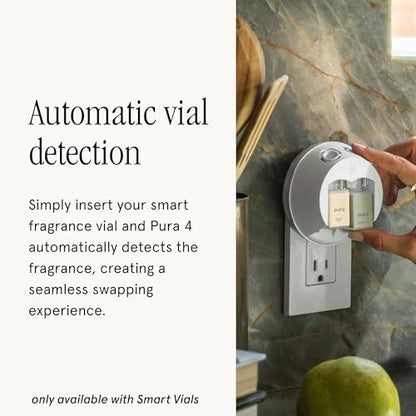 Pura - Smart Home Fragrance Device Starter Set - Pura 4 - Scent Diffuser for Home - Includes Fragrance Aroma Diffuser - Square Box, Yuzu Citron and White Tea No. 1 Scent Refills