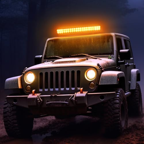 Nilight LED Light Bar 20 Inch 126W Spot Flood Combo Amber Beam