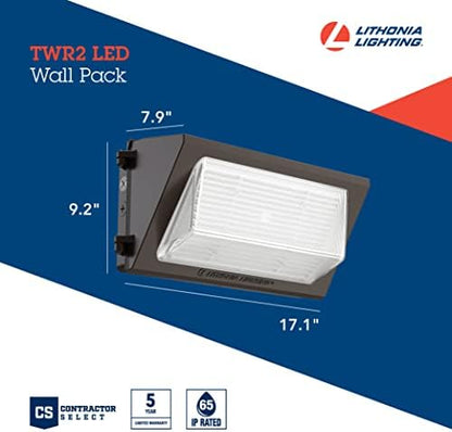 Lithonia Lighting 17" LED Wall Pack Outdoor Light, Dusk to Dawn Photocell