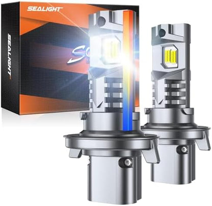 SEALIGHT H13/9008 Bulb, 90,000LM 1500% Super Brighter,6500K Cool White H13/9008 LED Bulbs or Fog,3 Min Plug and Play Lights Combo, Pack of 2