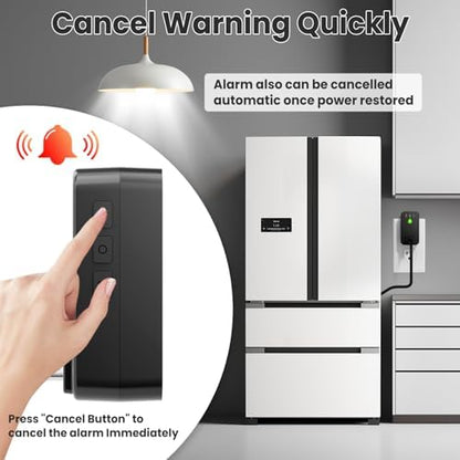 Power Failure Alarm WiFi, 2 Pack Smart Power Outage Alarm & App Notifications, Mini Size Freezer Alert & Loud 110dB & LED Indicator & Voltage Detection, Home Power Monitor for GFCI Trips, Sump Pump ﻿