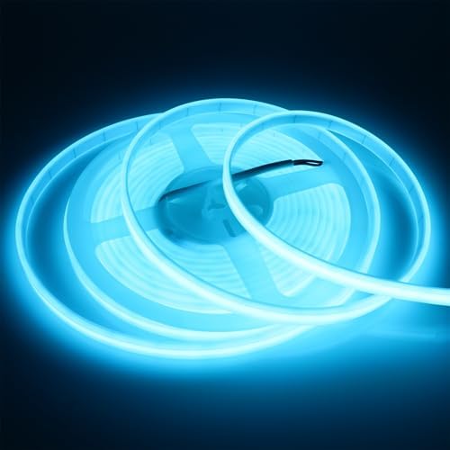 LEDENET COB LED Strip Lights Waterproof IP67 DC12V 16.4ft/5m Ice Blue