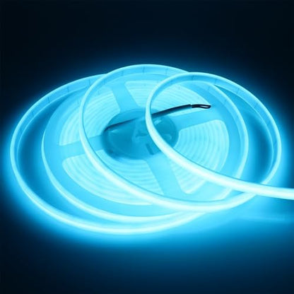 LEDENET COB LED Strip Lights Waterproof IP67 DC12V 16.4ft/5m Ice Blue