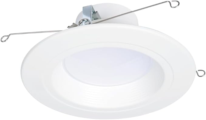 HALO RL 5/6 in LED Recessed Light Trim Selectable Color Temperature 2700K 3000K 3500K 4000K 5000K Dimmable Dim to Warm 600 Lumens Wet Location Indoor Outdoor Retrofit Downlight RL56069FSD2W1EWH