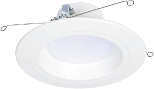 HALO RL 5/6 in LED Recessed Light Trim Selectable Color Temperature 2700K 3000K 3500K 4000K 5000K Dimmable Dim to Warm 600 Lumens Wet Location Indoor Outdoor Retrofit Downlight RL56069FSD2W1EWH