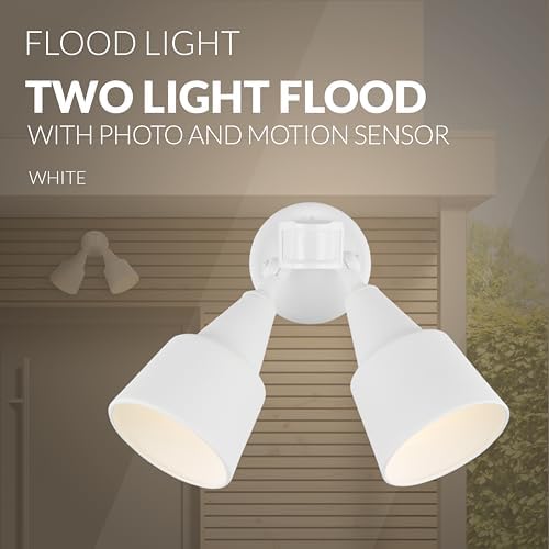 Generation Lighting 2-Light Motion Sensor Flood Light in White