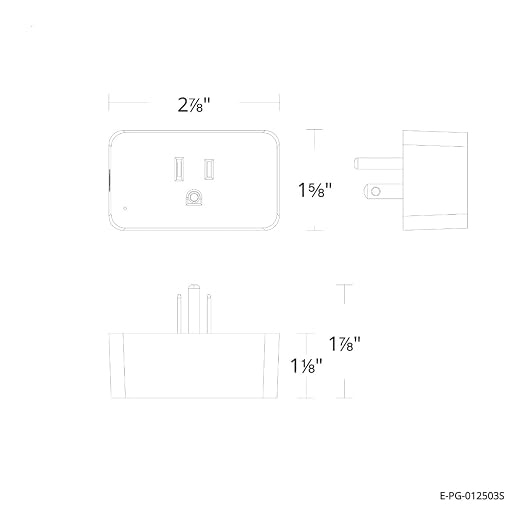 EcoHub Dimmable 2.5A 300W Single Outlet Smart Plug in White Works with iOS or Android APP