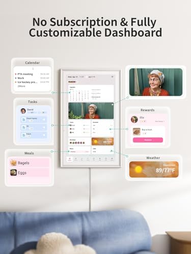 Airzeen 15.6" Digital Calendar, Subscription-Free, Smart Wall Calendar