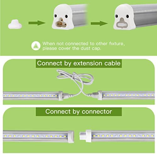 GYTF T5 LED Grow Lights, 1.4Ft 5000K Full Spectrum White Grow Lights for Indoor Plants Strip, Greenhouse Succulent Seed Starting, End-to-End Design