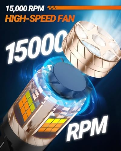SEALIGHT 3157 Switchback LED Bulb, Latest CANBUS 3156 LED Light With Turbo Fan, 3057 3457 4157 Amber/White Dual Color Anti Hyper Flash Turn Signal Lights and DRL/Parking Lights, Pack of 2