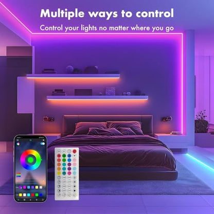 SILFU Neon Rope Lights, 100FT (2x50FT) RGB LED Strip Lights
