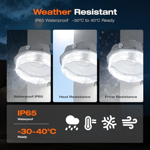 LEDVANCE Sylvania LED Barn Light, Dusk to Dawn Outdoor Lighting with Photocell, Security Lights, FCC/CEC, IP65 Waterproof, 50,000 Hrs, 80 CRI, Yard, Garage, 5000K - 1 Pack (67984)