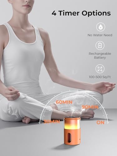 Waterless Essential Oil Diffuser: 𝟗-𝐂𝐨𝐥𝐨𝐫 𝐋𝐄𝐃 Orange