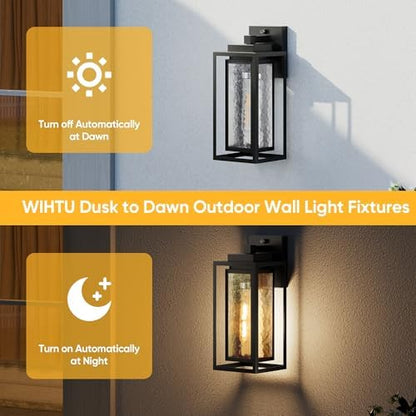 15.78'' Dusk to Dawn Exterior Porch Light Fixture,Outdoor Wall Sconce Light