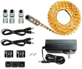 LED Lighting | Cut and Connect Series Kit Ultra Bright | Warm White | 3000 K | ~9.5ft/ 3M Kit Under Cabinet Lighting | Accent Lighting | Dimmable | Customizable Length with Adhesive LED Strip