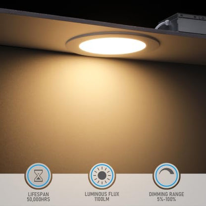 TORCHSTAR 12-Pack 6 Inch Ultra-Thin LED Recessed Light, CRI90 12W, 3000K