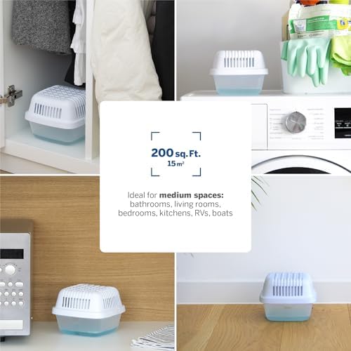 HUMYDRY Moisture Absorber Dehumidifier 15.9oz, 2 Devices with 4 Refills