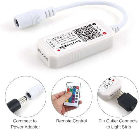 Smart WiFi RGB LED Light Strip Remote Controller, 24 Key RF Wireless Remote