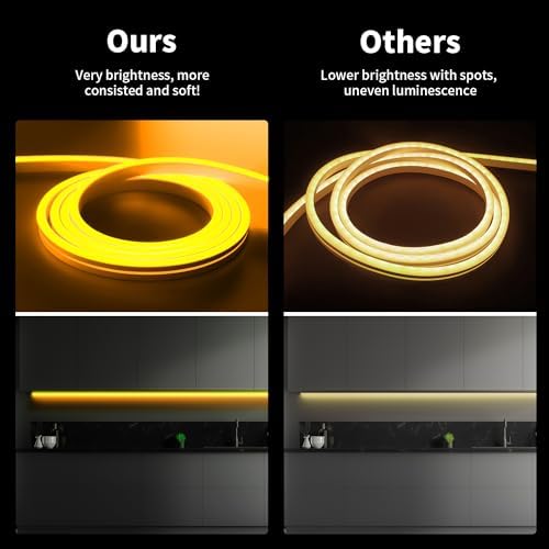 iNextStation 16.4FT 12V LED Strip Lights Yellow Neon Rope Lights (No Plug)