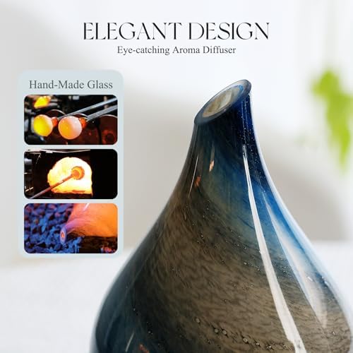 Porseme Essential Oil Diffuser 150ml Handmade Glass Diffuser 6H Runtime