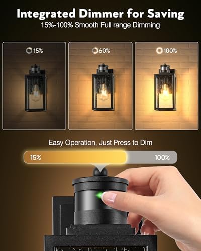 VIANIS Motion Sensor Porch Lights Outdoor, Distance and Time Adjustable
