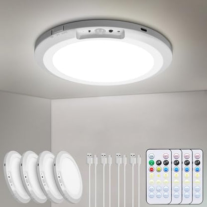 Rechargeable Motion Sensor Ceiling Light, 10000mAh Battery Shower Light