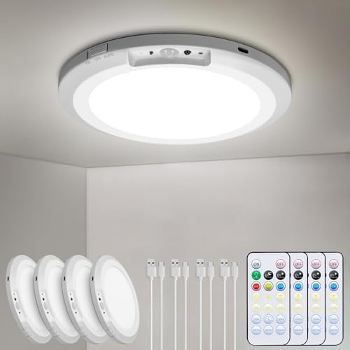 Rechargeable Motion Sensor Ceiling Light, 10000mAh Battery Shower Light