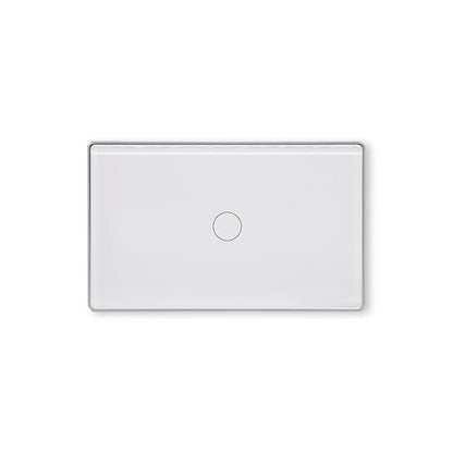 Smart Switch Aluminum Frame,2.5D Glass Panel,4.65 X 2.83 X 1.26 Inches,Need Neutral Wire,2.4GHz WiFi,Work with Tuya/Smart Life,App/Voice Control,White 1 Button