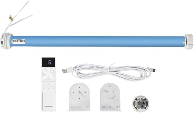 Smart WiFi Blind Motor, 38mm Rechargeable Roller Shade Motor with Built-in 2600mAh Battery, Compatible with Alexa & Google Home, APP Control, No Hub Required (Motor with 16-Channel Remote)
