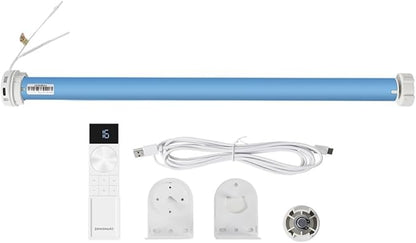 Smart WiFi Blind Motor, 38mm Rechargeable Roller Shade Motor with Built-in 2600mAh Battery, Compatible with Alexa & Google Home, APP Control, No Hub Required (Motor with 16-Channel Remote)