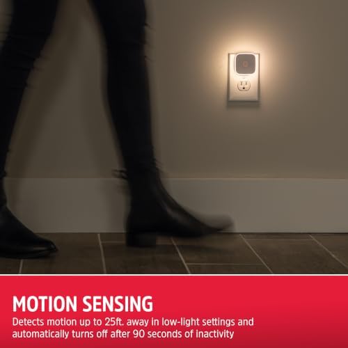 Energizer LED Motion Sensor Night Lights Plug Into Wall Dusk to Dawn Sensor