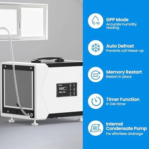CADPXS 80 Pints Crawl Space/Commercial Dehumidifier with Pump & Drain Hose