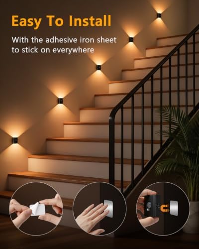 WILLED Rechargeable Motion Sensor Stair Lights Indoor, Magnetic Night Light