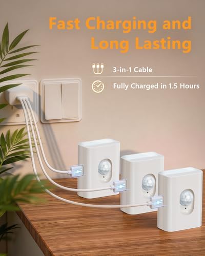 WILLED Motion Sensor Night Lights, Rechargeable Soft White Stair Lights