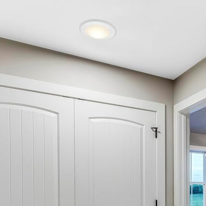 Maxxima 7.5 in. LED Flush Mount Ceiling Light Fixture, 1200 Lumens, 5 CCT 2700K/3000K/3500K/4000K/5000K, Round Disk Light, Dimmable, Recessed Can or J-Box Install (Pack of 5)