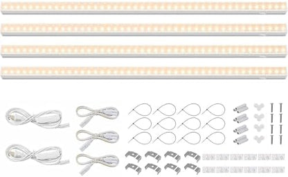 Barrina T5 Grow Lights, Yellow, 2ft 40W (4 x 10W), Full Spectrum, 4 Packs