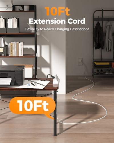 TESSAN Desk Clamp Power Strip 10 Ft with 2100J Surge Protector, Gray