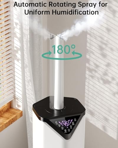 5Gal Smart Humidifier Large Room up to 2800ft², 1000mL/h, APP & Remote Control, 180° Auto Rotating Nozzle, 24H Timer, 60H Supersized Cool Mist Humidifiers for Whole House Home Office Plants